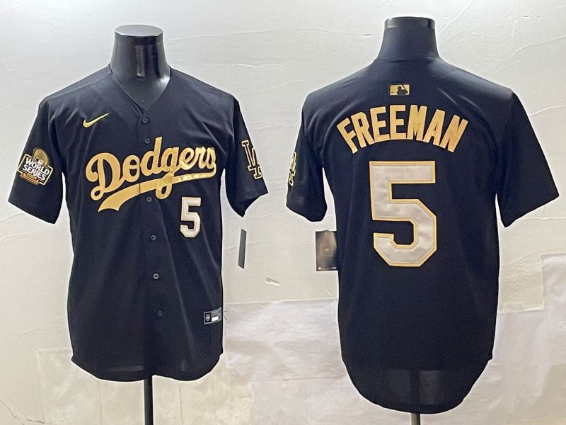 Men Los Angeles Dodgers #5 Freeman Black Gold Nike 2025 MLB Jersey style 4255->los angeles dodgers->MLB Jersey